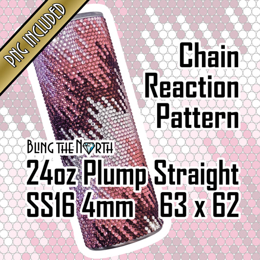 CHAIN REACTION Rose Rhinestone Pattern Template | SS16 4mm - 24oz Plump Straight Tumbler Design | PNG for Sublimation or Vinyl