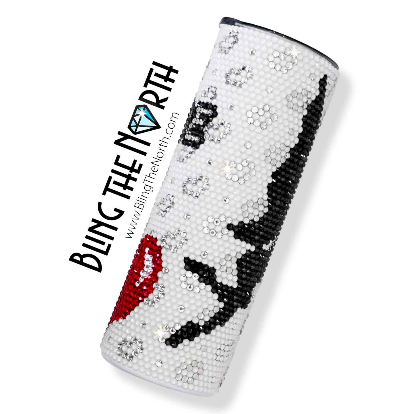 BE MINE Rhinestone Tumbler | 20oz Skinny Straight | Custom Bling Design | Glass Rhinestones | Straw Incl