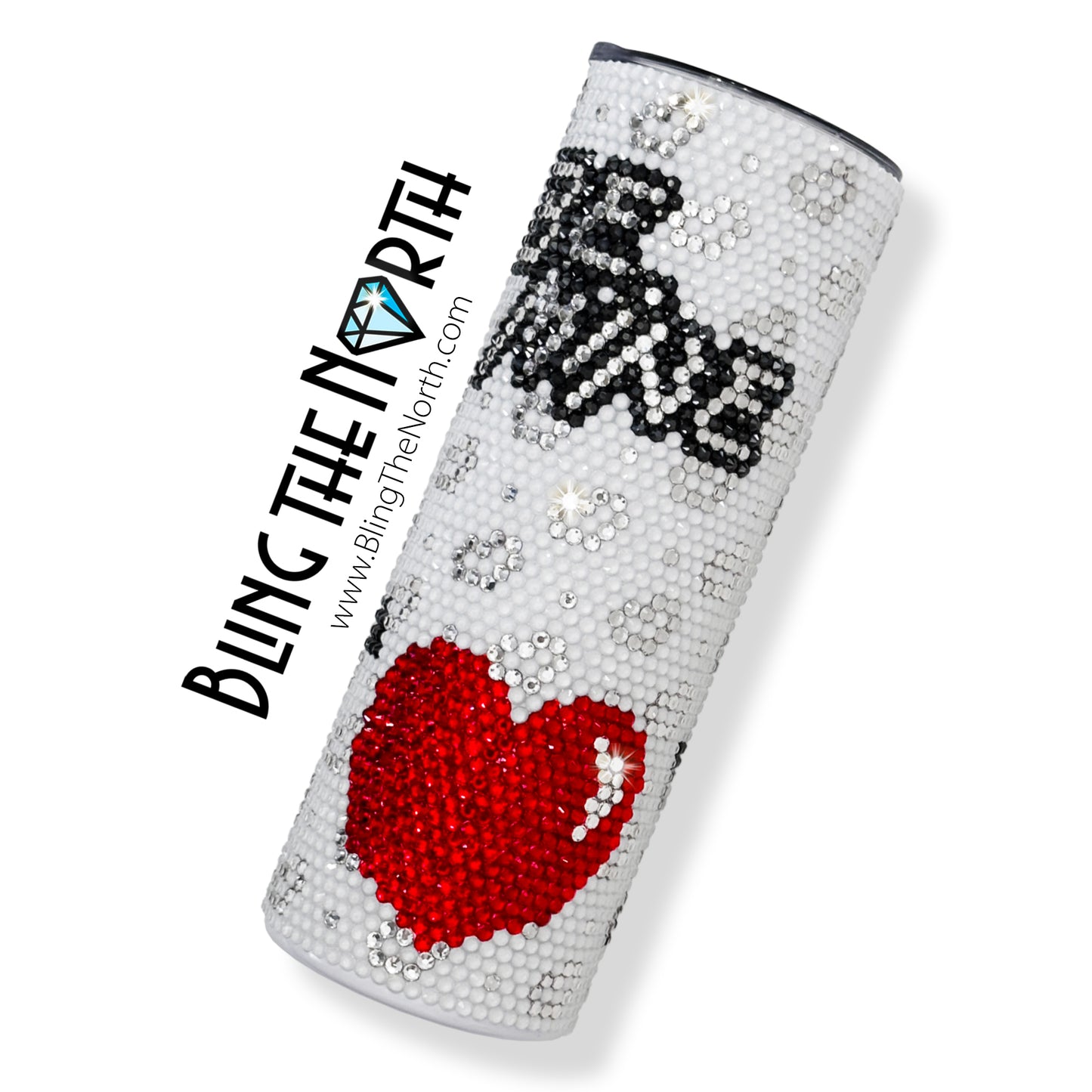 BE MINE Rhinestone Tumbler | 20oz Skinny Straight | Custom Bling Design | Glass Rhinestones | Straw Incl