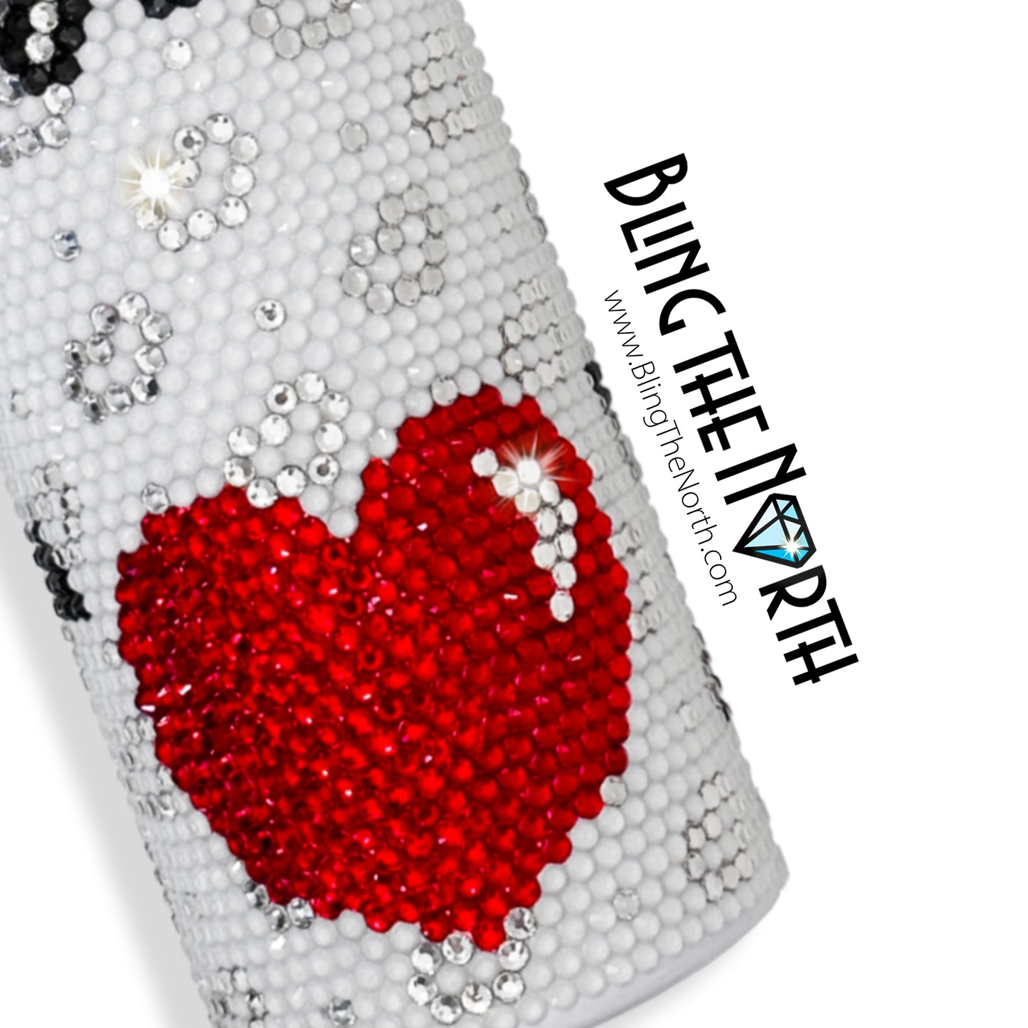 BE MINE Rhinestone Tumbler | 20oz Skinny Straight | Custom Bling Design | Glass Rhinestones | Straw Incl