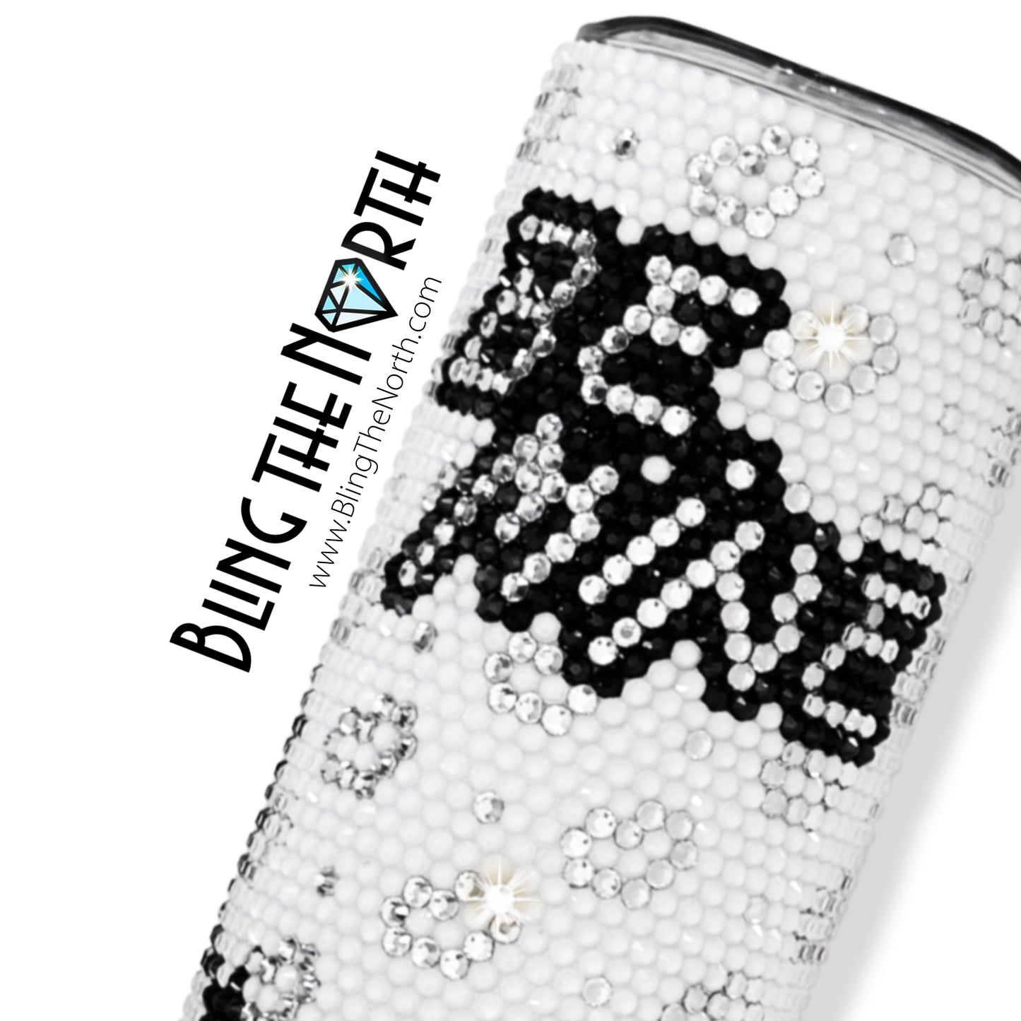 BE MINE Rhinestone Tumbler | 20oz Skinny Straight | Custom Bling Design | Glass Rhinestones | Straw Incl