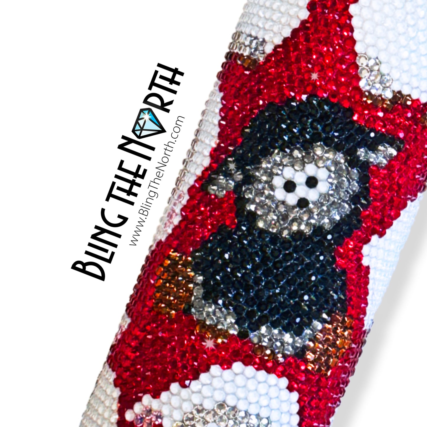 BLACK SHEEP - PRINCESS EDITION Rhinestone Tumbler | 20oz Slurp Straight | Bling the North | Custom Bling Design | Glass Rhinestones | Straw Included