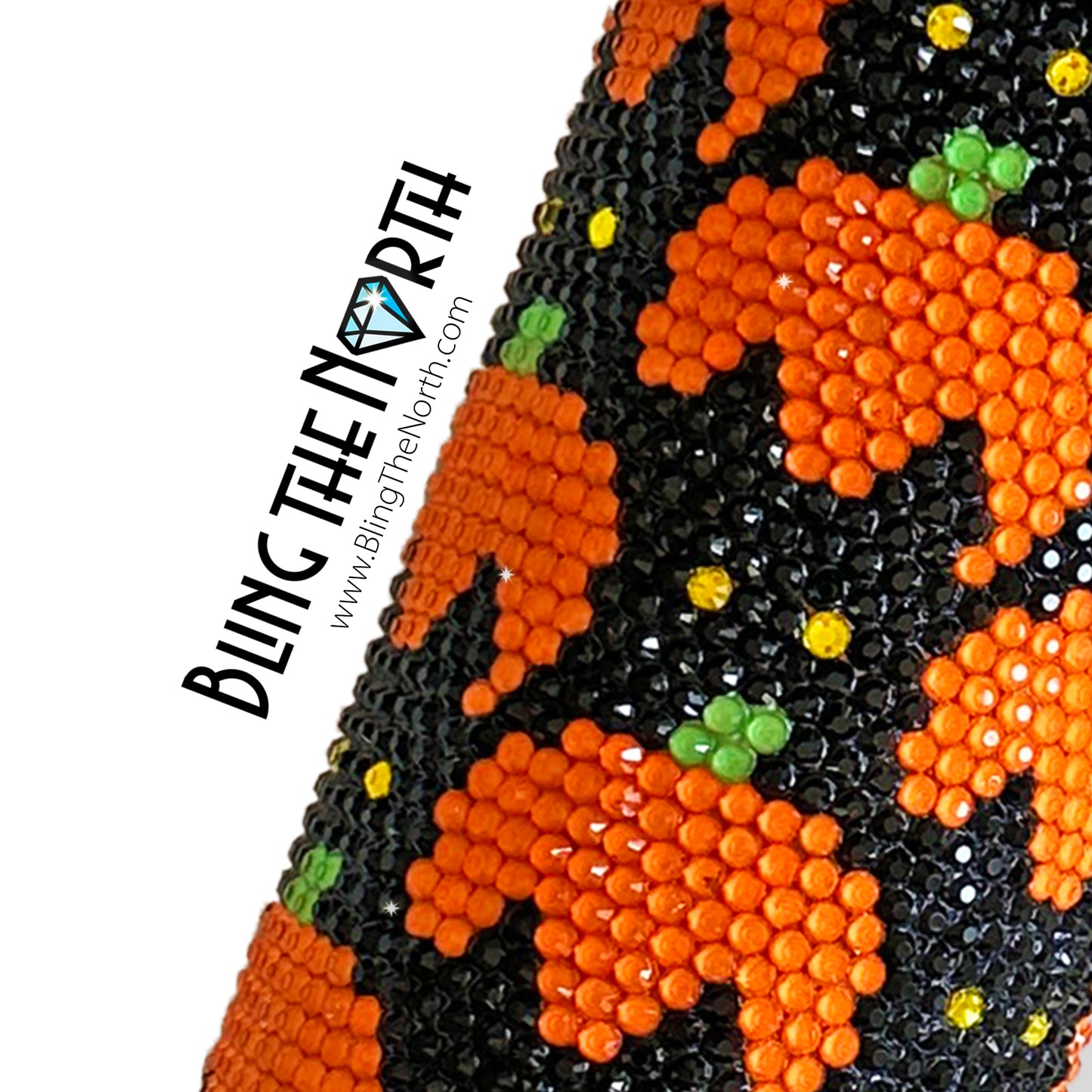 BLACK CATS and PUMPKINS Rhinestone Pattern Template | SS20 5mm - 20oz Straight Skinny Tumbler Design | PNG for Sublimation or Vinyl
