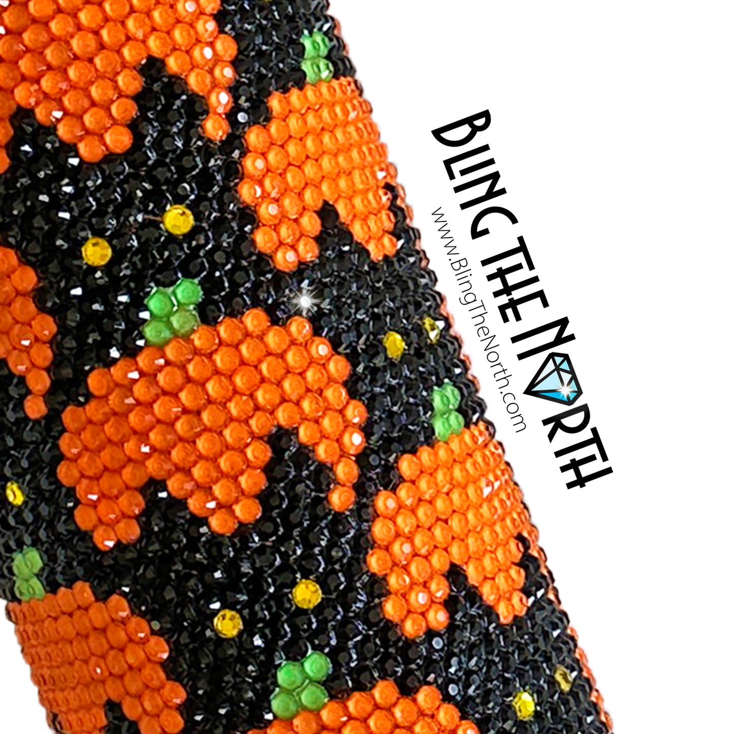 BLACK CATS and PUMPKINS Rhinestone Pattern Template | SS20 5mm - 20oz Straight Skinny Tumbler Design | PNG for Sublimation or Vinyl
