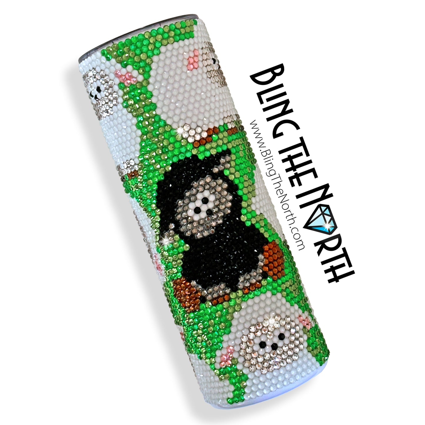 BLACK SHEEP Rhinestone Pattern Template | SS16 4mm - 20oz Skinny Straight Tumbler Design | PNG for Sublimation or Vinyl