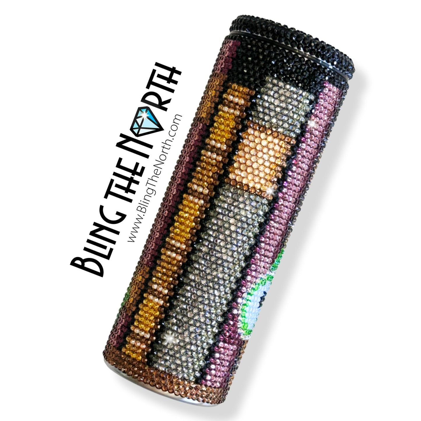 BOOKWORM Rhinestone Pattern Template | SS16 4mm - 24oz Plump Straight Tumbler Design | PNG for Sublimation or Vinyl