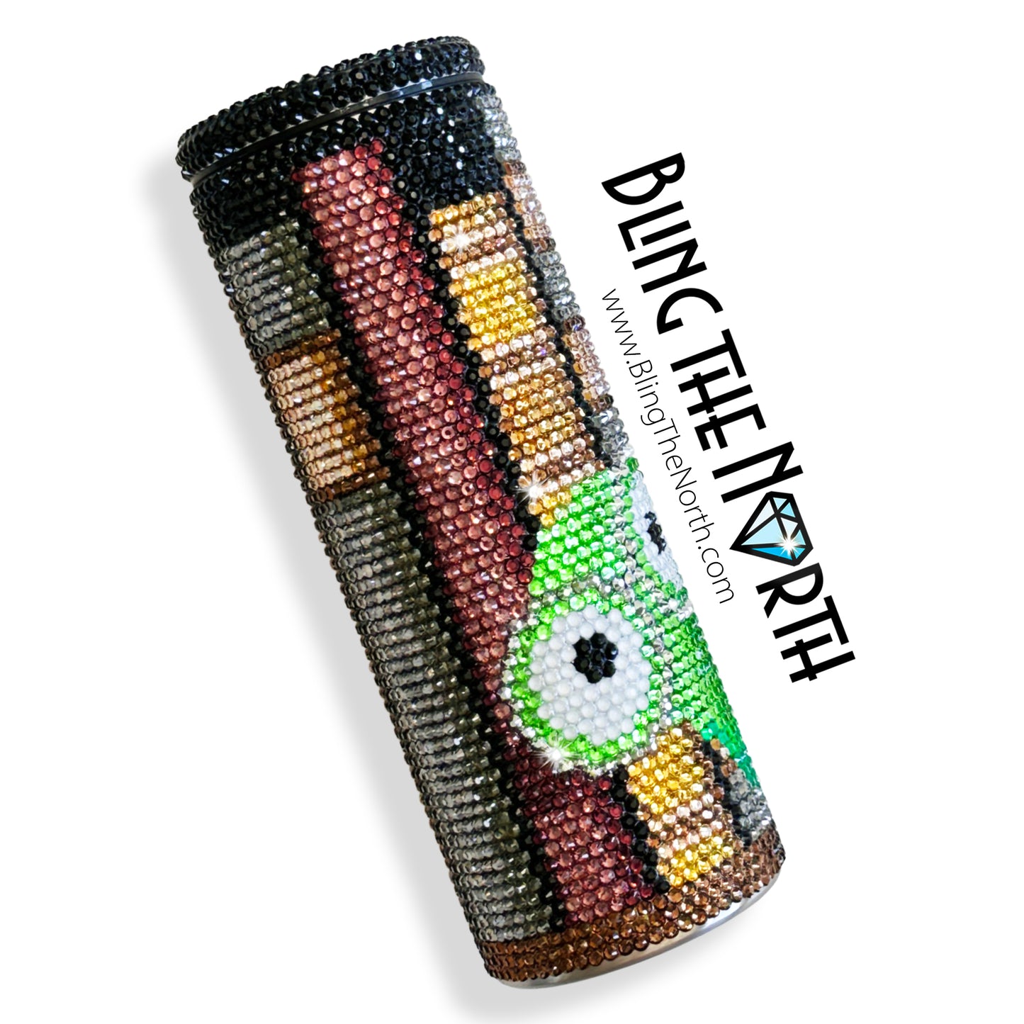 BOOKWORM Rhinestone Pattern Template | SS16 4mm - 24oz Plump Straight Tumbler Design | PNG for Sublimation or Vinyl