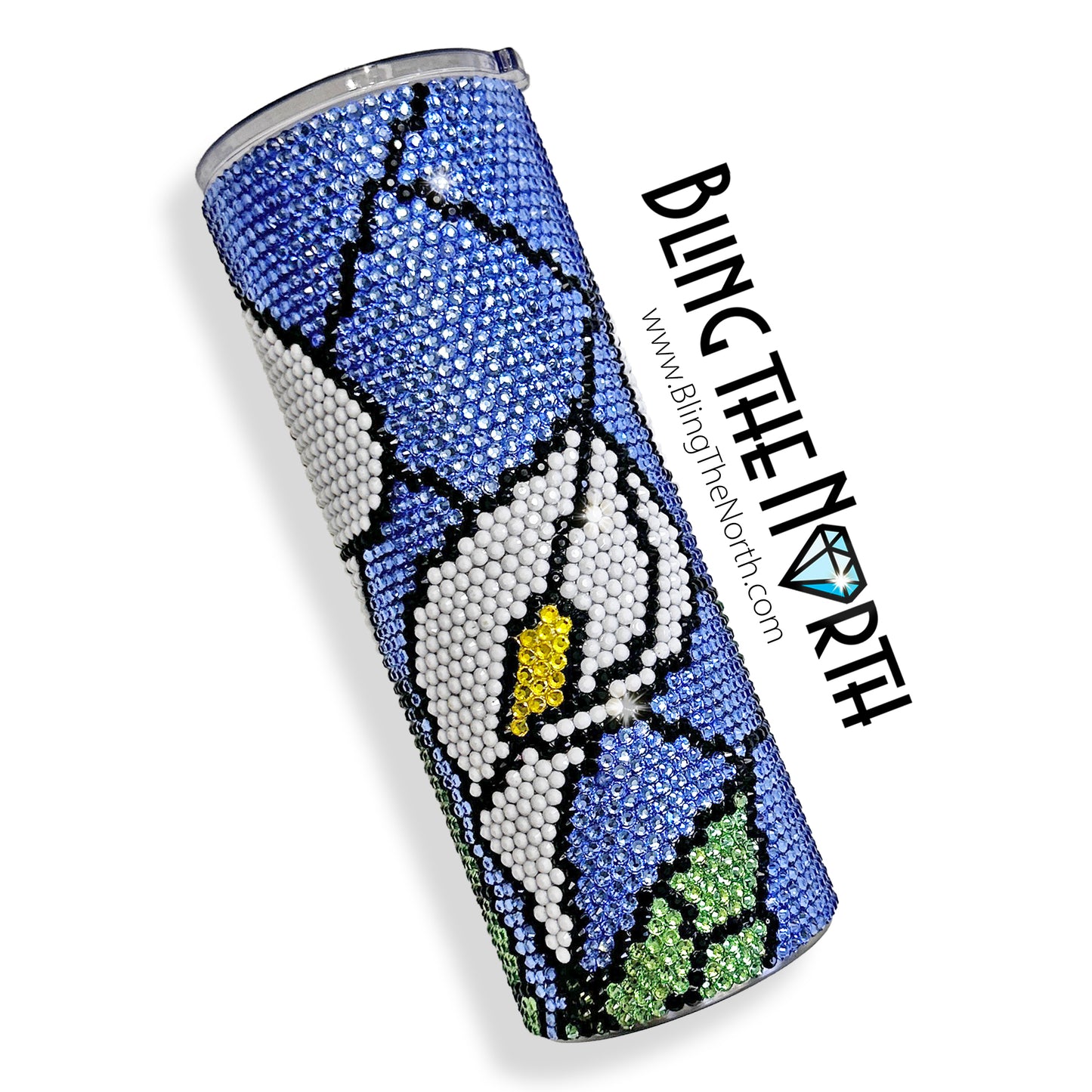 CALLA LILIES Rhinestone Tumbler | 24oz Plump Straight | Custom Bling Design | Glass Rhinestones | Straw Included