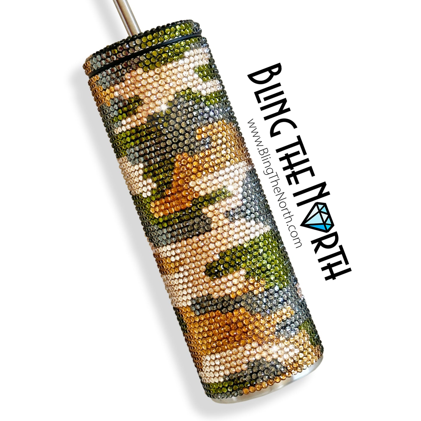 CAMOUFLAGE Rhinestone Pattern Template | SS16 4mm - 30oz Skinny Straight Tumbler Design | PNG for Sublimation or Vinyl