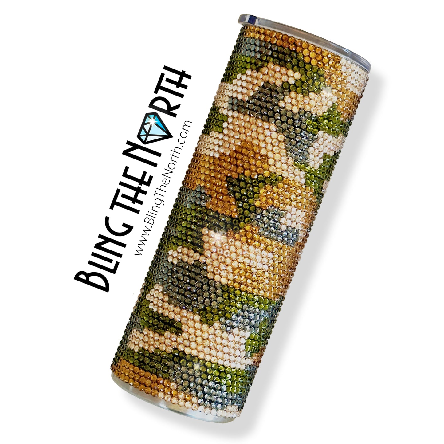 CAMOUFLAGE Rhinestone Pattern Template | SS16 4mm - 30oz Skinny Straight Tumbler Design | PNG for Sublimation or Vinyl