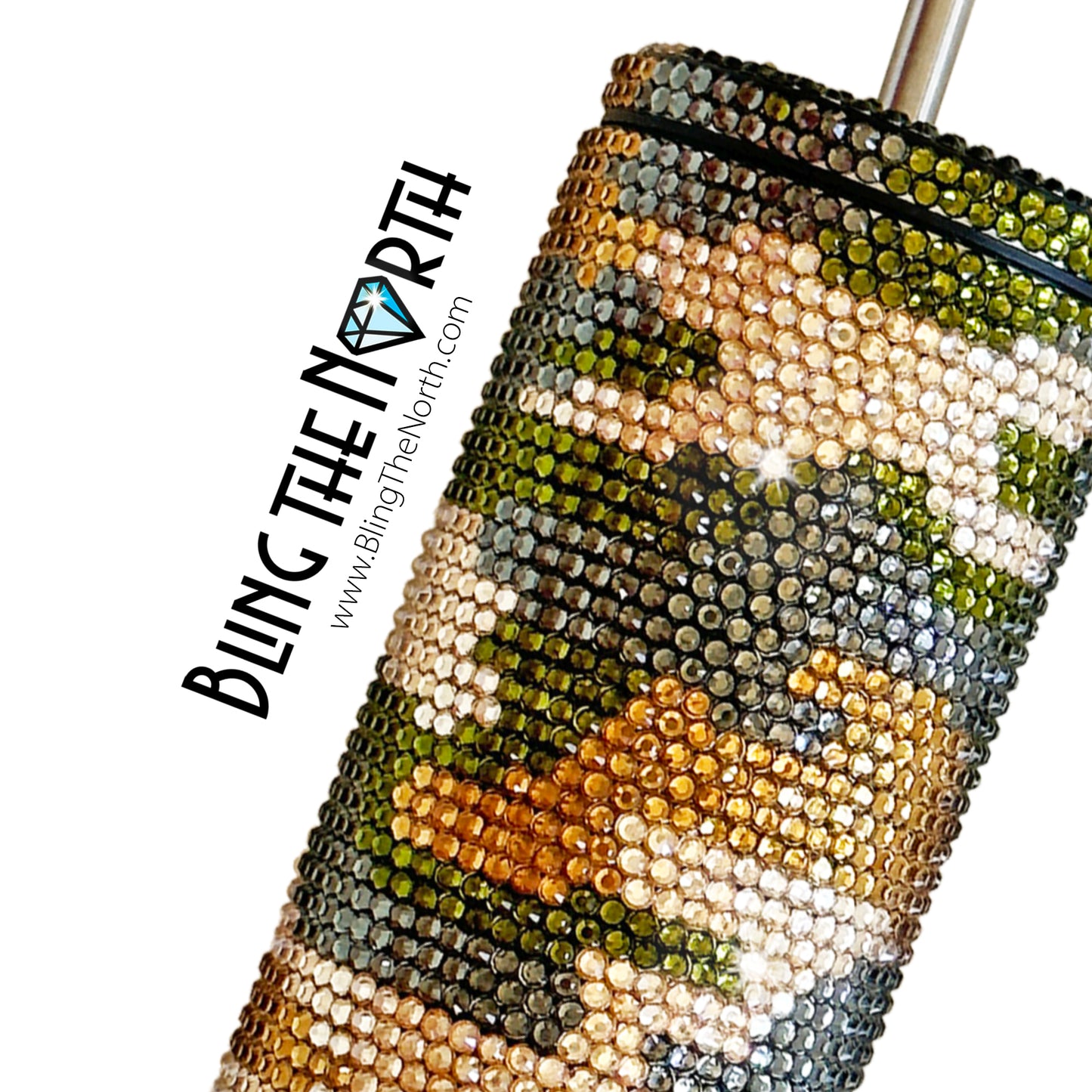 CAMOUFLAGE Rhinestone Pattern Template | SS16 4mm - 30oz Skinny Straight Tumbler Design | PNG for Sublimation or Vinyl
