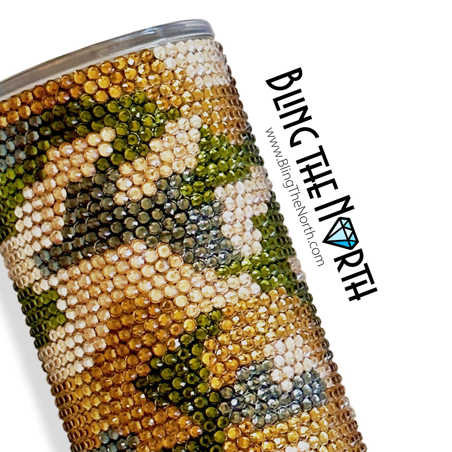 CAMOUFLAGE Rhinestone Pattern Template | SS16 4mm - 30oz Skinny Straight Tumbler Design | PNG for Sublimation or Vinyl
