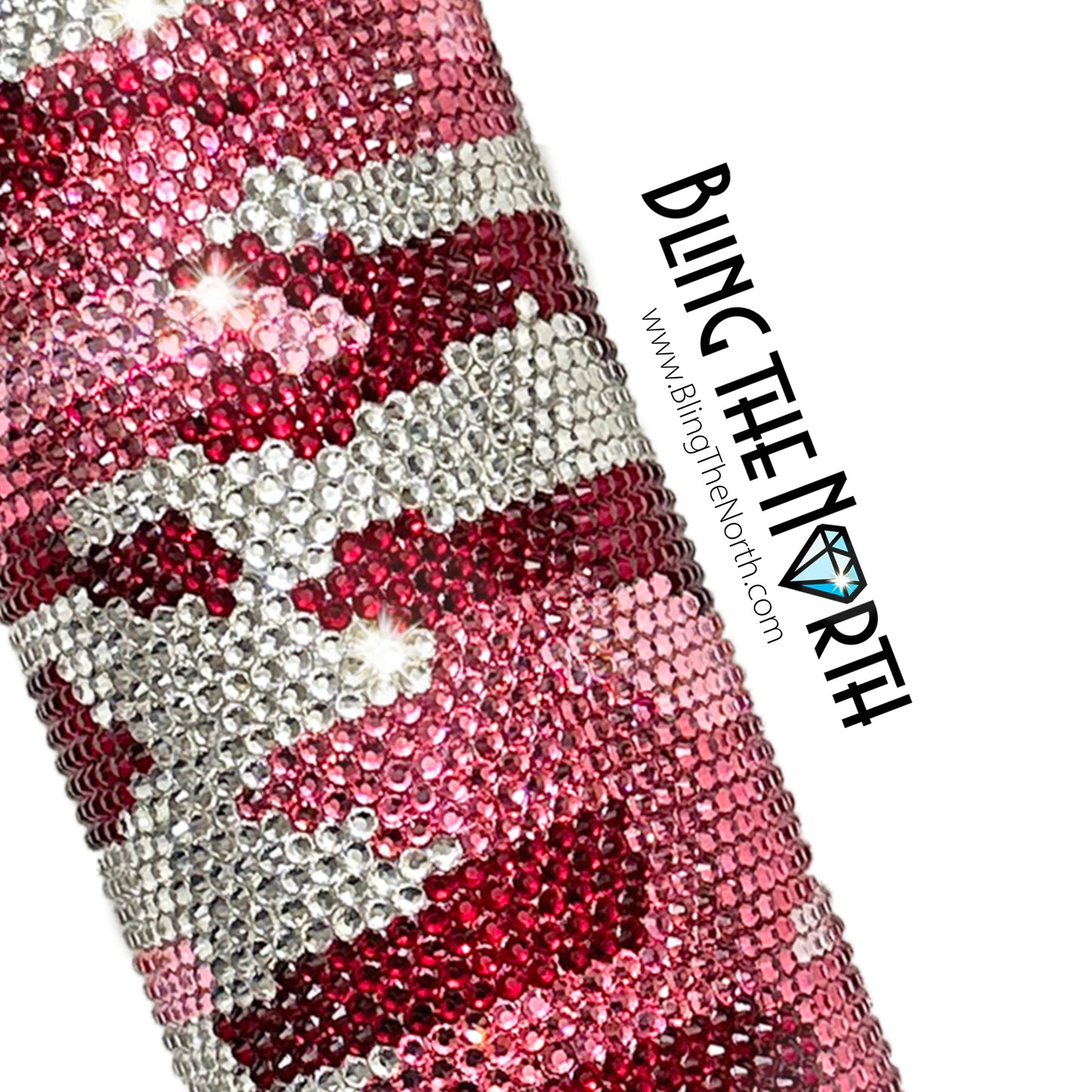 PINK CAMOUFLAGE Rhinestone Pattern Template | SS16 4mm - 24oz Plump Straight Tumbler Design | PNG for Sublimation or Vinyl