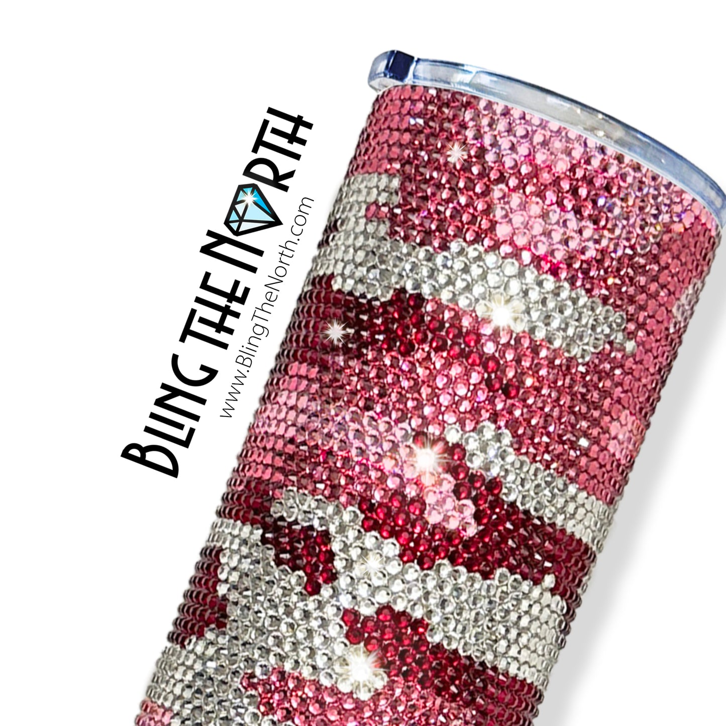 PINK CAMOUFLAGE Rhinestone Pattern Template | SS16 4mm - 24oz Plump Straight Tumbler Design | PNG for Sublimation or Vinyl