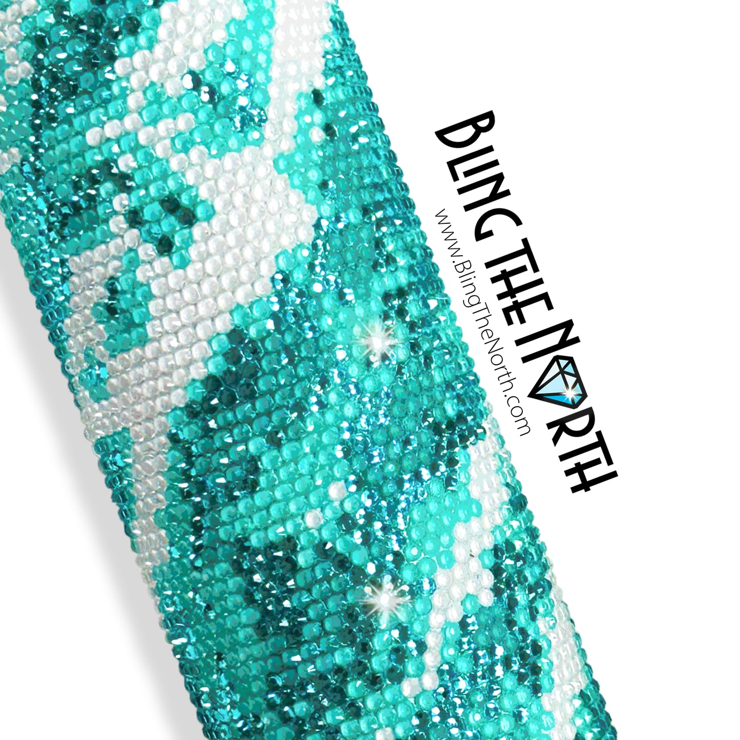 CARIBBEAN SEA Rhinestone Pattern Template | SS16 4mm - 32oz Plump Straight Tumbler Design | PNG for Sublimation or Vinyl