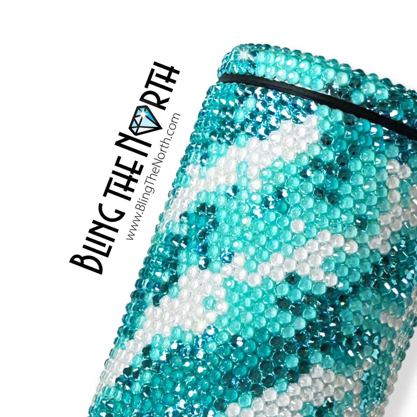 CARIBBEAN SEA Rhinestone Pattern Template | SS16 4mm - 20oz Skinny Straight Tumbler Design | PNG for Sublimation or Vinyl