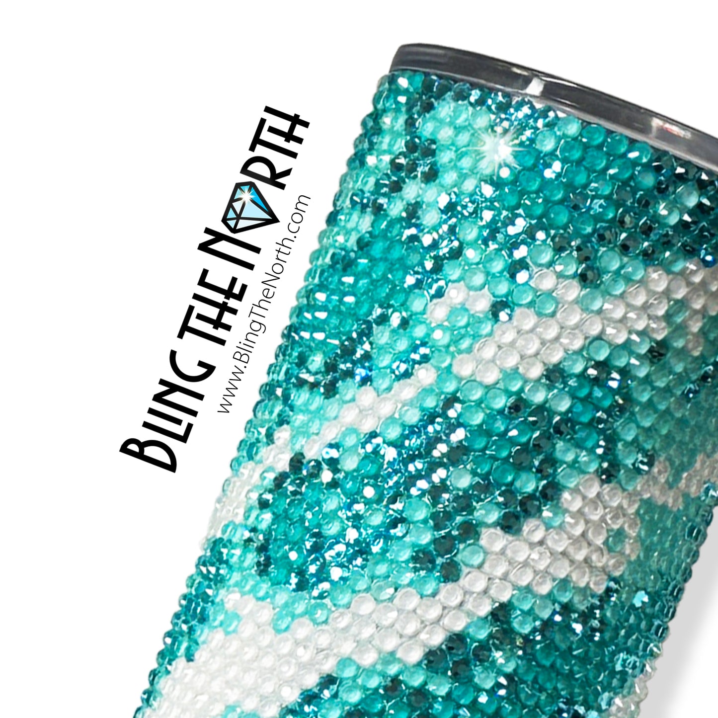 CARIBBEAN SEA Rhinestone Pattern Template | SS16 4mm - 32oz Plump Straight Tumbler Design | PNG for Sublimation or Vinyl