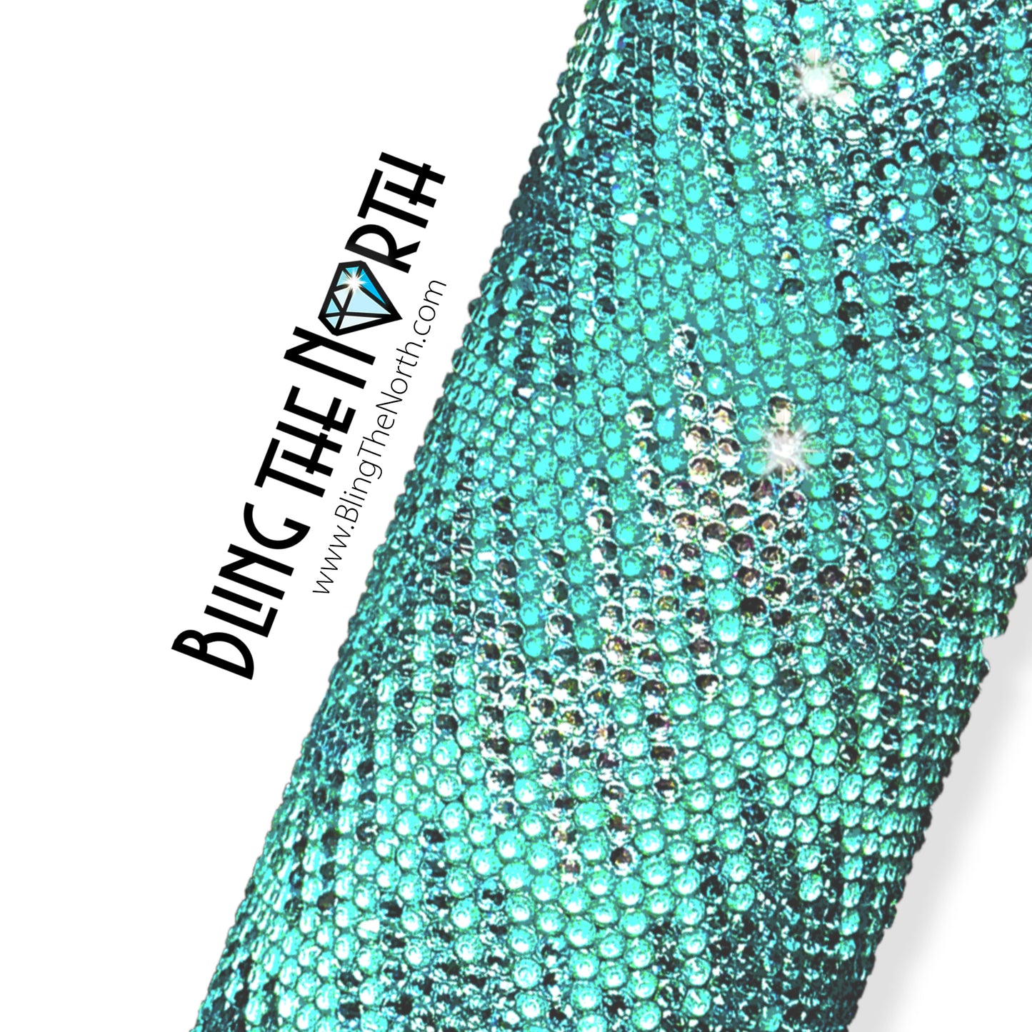 CHAIN REACTION Aqua Rhinestone Pattern Template | SS16 4mm - 20oz Skinny Straight Tumbler Design | PNG for Sublimation or Vinyl