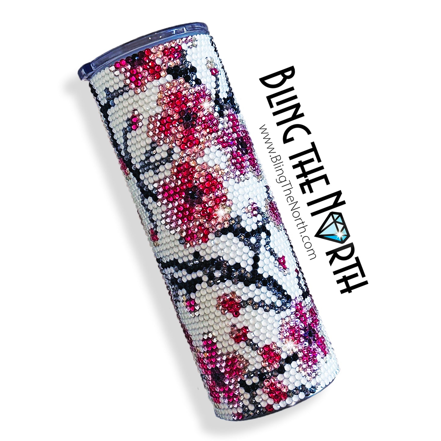 CHERRY BLOSSOMS Rhinestone Pattern Template | SS20 5mm - 20oz Skinny Straight Tumbler Design | PNG for Sublimation or Vinyl
