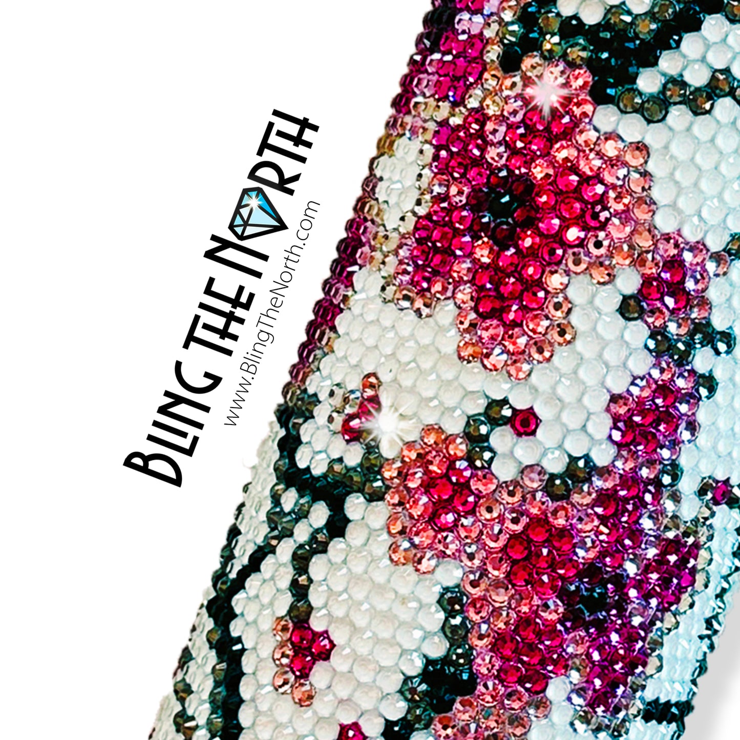 CHERRY BLOSSOMS Rhinestone Pattern Template | SS20 5mm - 20oz Skinny Straight Tumbler Design | PNG for Sublimation or Vinyl