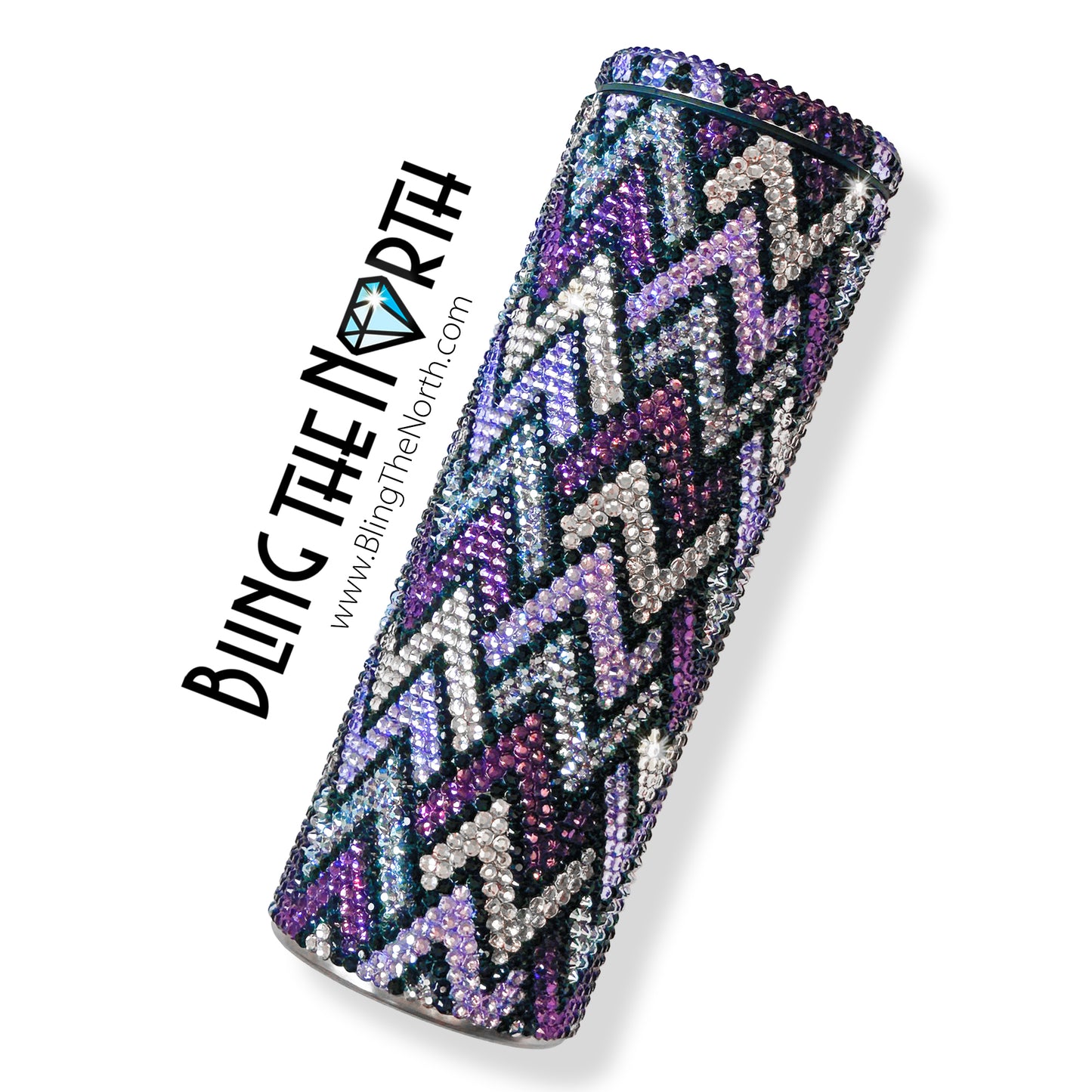 CHEVRONS INTERRUPTED Rhinestone Pattern Template | SS16 4mm - 20oz Skinny Straight Tumbler Design | PNG for Sublimation or Vinyl