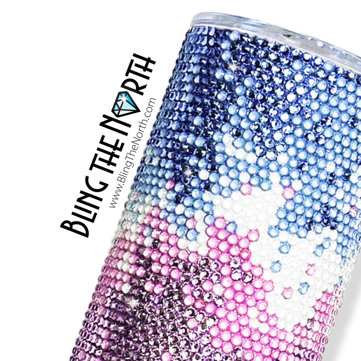 COSMIC BLAST - SAPPHIRE Rhinestone Pattern Template | SS16 4mm - 20oz Skinny Straight Tumbler Design | PNG for Sublimation or Vinyl