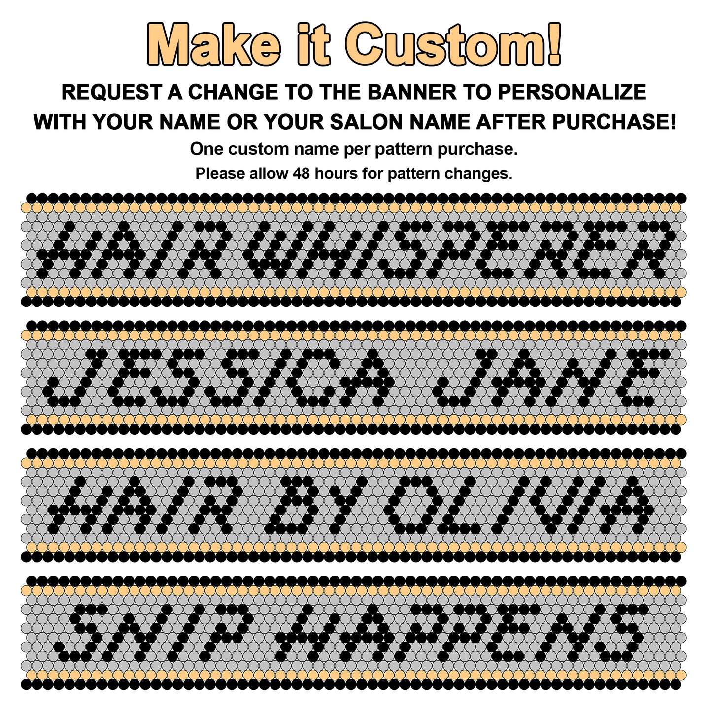 HAIR WHISPERER Custom NAME Rhinestone Pattern Template | SS16 4mm - 20oz Skinny Straight Tumbler Design | PNG for Sublimation or Vinyl