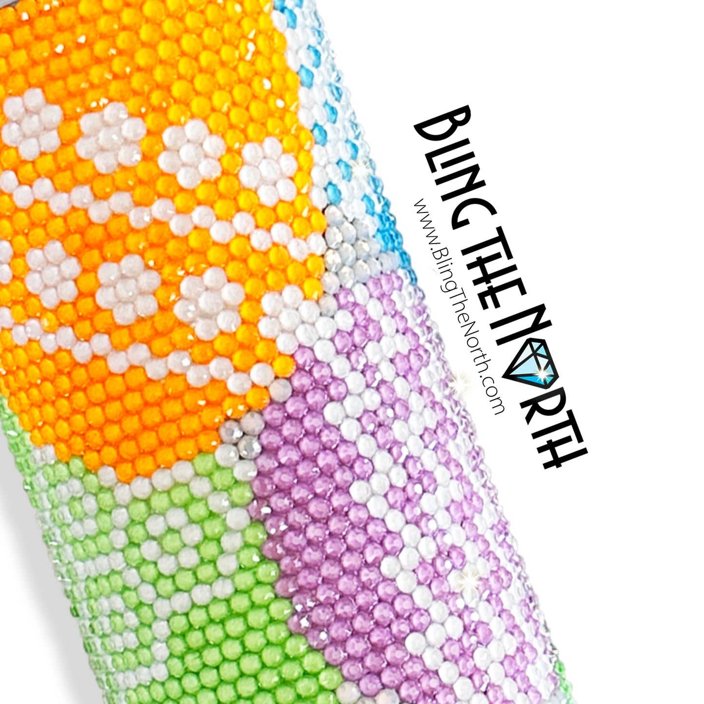 EASTER EGGS Rhinestone Tumbler | 20oz Slurp Straight | Bling the North | Custom Bling Design | Glass Rhinestones | Straw Included