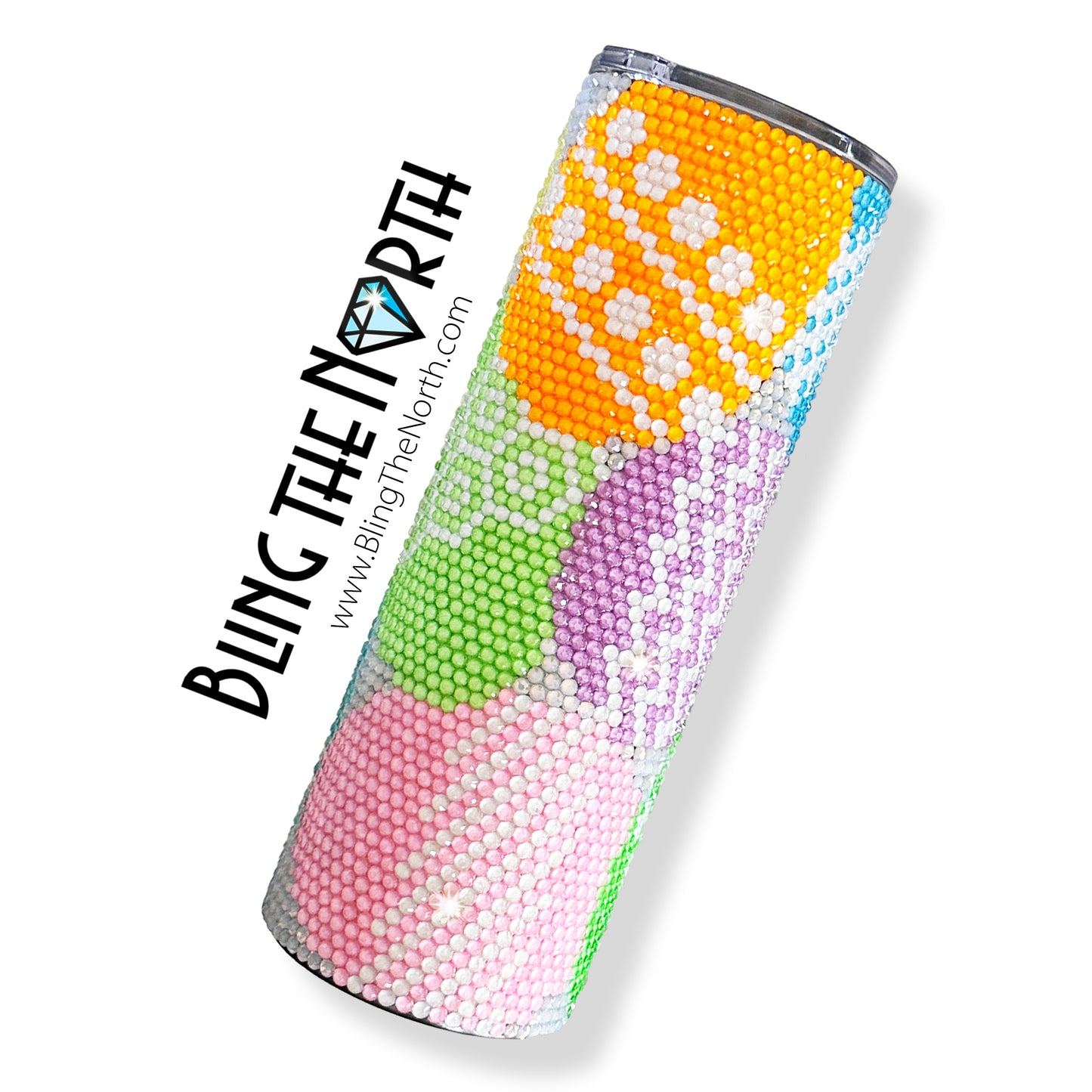 EASTER EGGS Rhinestone Tumbler | 20oz Slurp Straight | Bling the North | Custom Bling Design | Glass Rhinestones | Straw Included