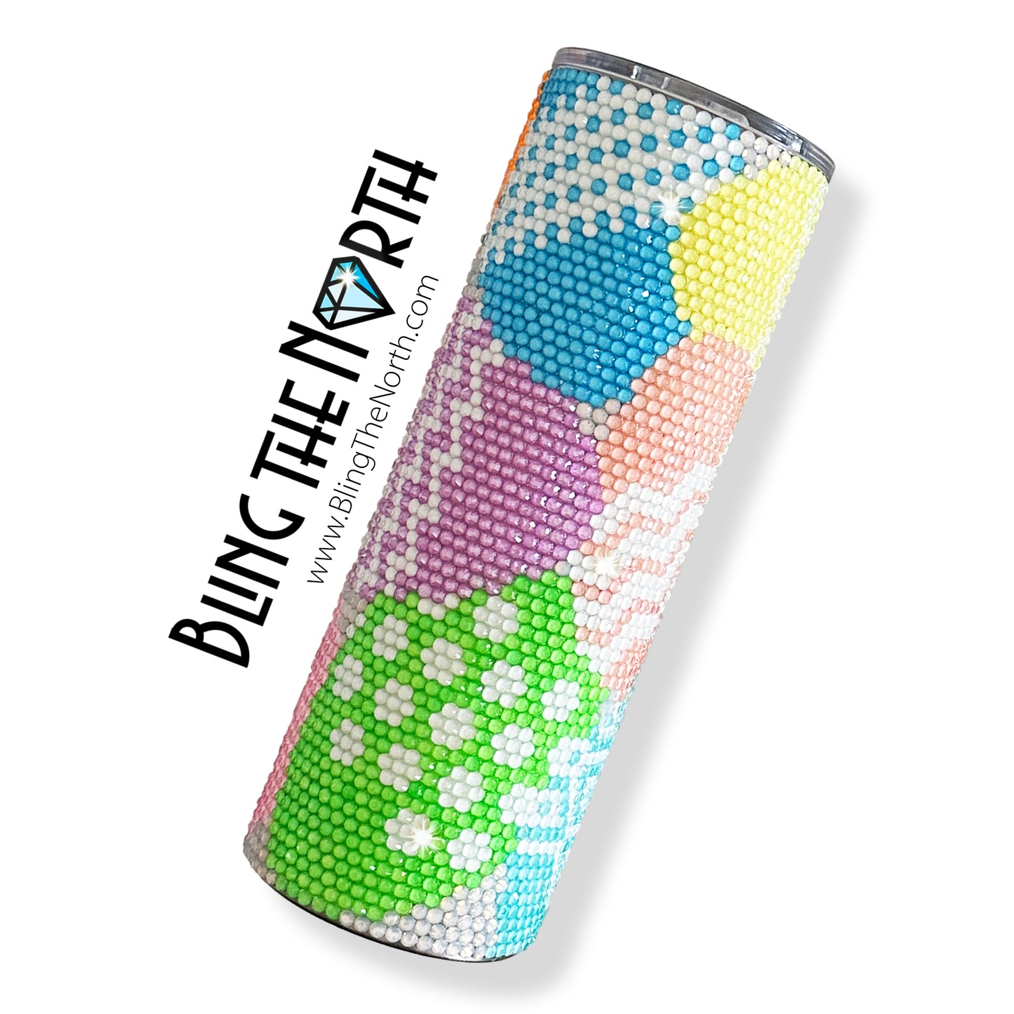 EASTER EGGS Rhinestone Tumbler | 20oz Slurp Straight | Bling the North | Custom Bling Design | Glass Rhinestones | Straw Included