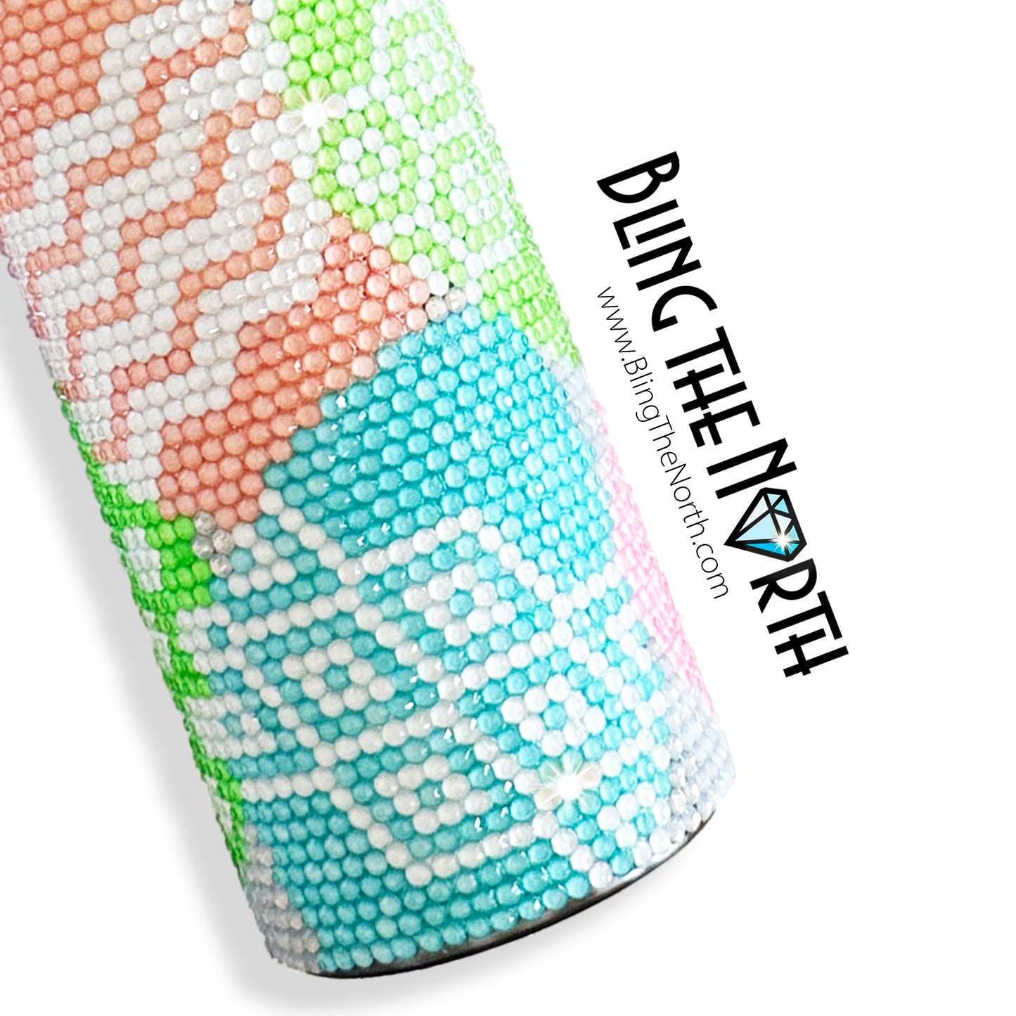EASTER EGGS Rhinestone Tumbler | 20oz Slurp Straight | Bling the North | Custom Bling Design | Glass Rhinestones | Straw Included