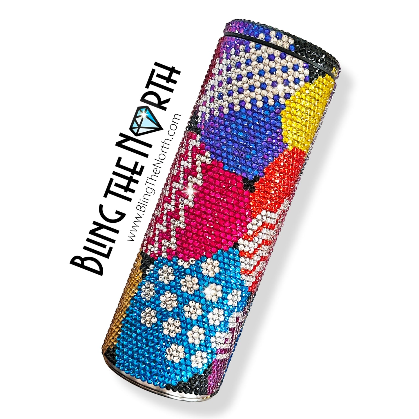 EASTER EGGS - BRIGHT Rhinestone Pattern Template | SS16 4mm - 20oz Skinny Straight Tumbler Design | PNG for Sublimation or Vinyl