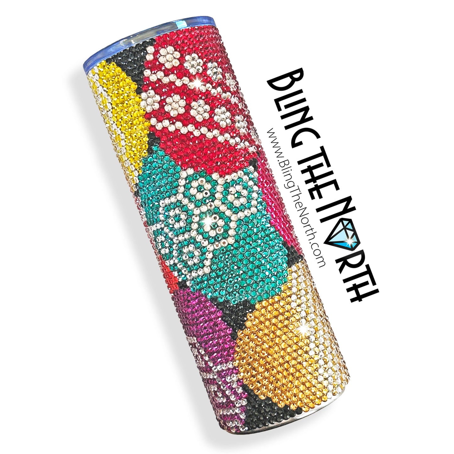 EASTER EGGS - BRIGHT Rhinestone Pattern Template | SS16 4mm - 20oz Skinny Straight Tumbler Design | PNG for Sublimation or Vinyl