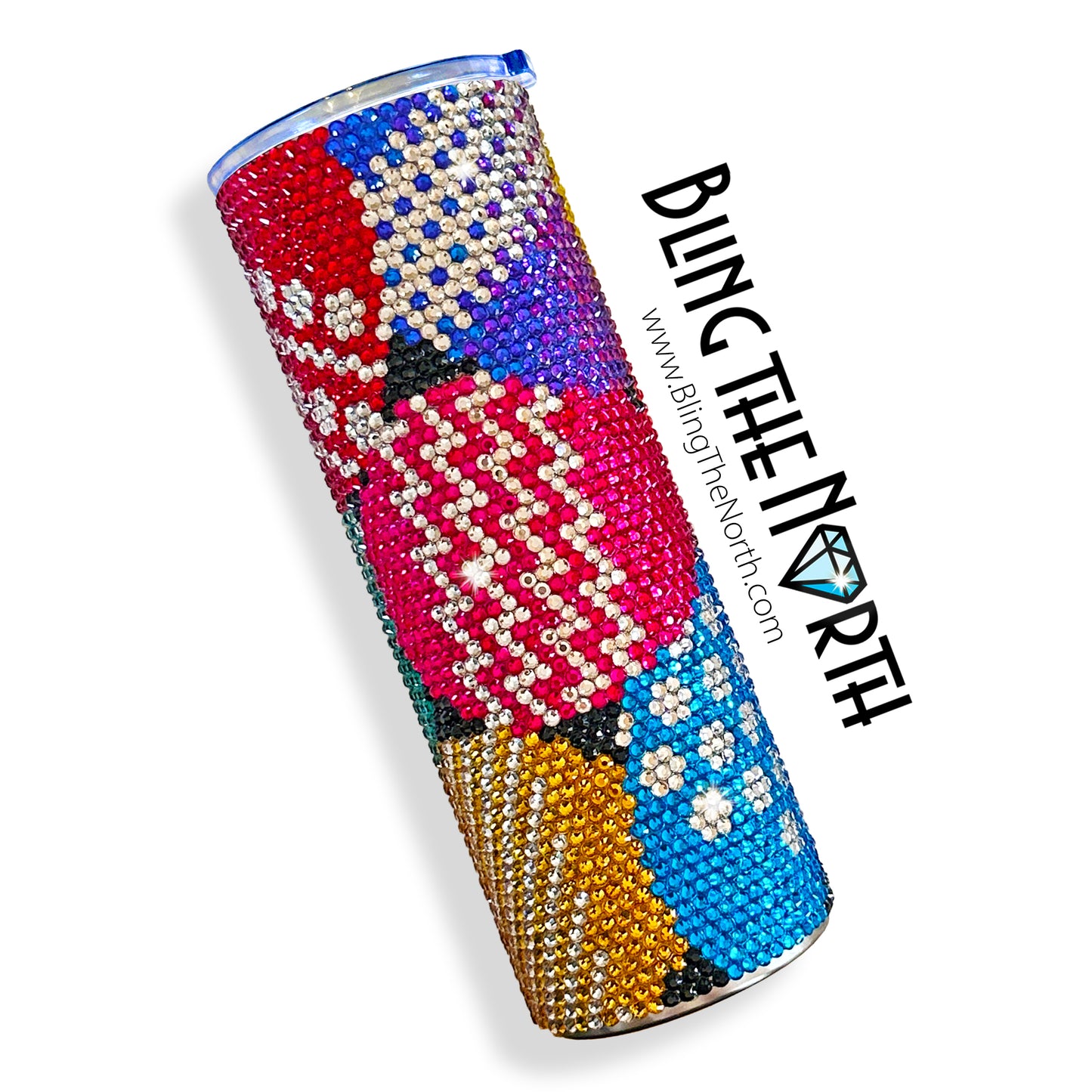 EASTER EGGS - BRIGHT Rhinestone Pattern Template | SS16 4mm - 20oz Skinny Straight Tumbler Design | PNG for Sublimation or Vinyl