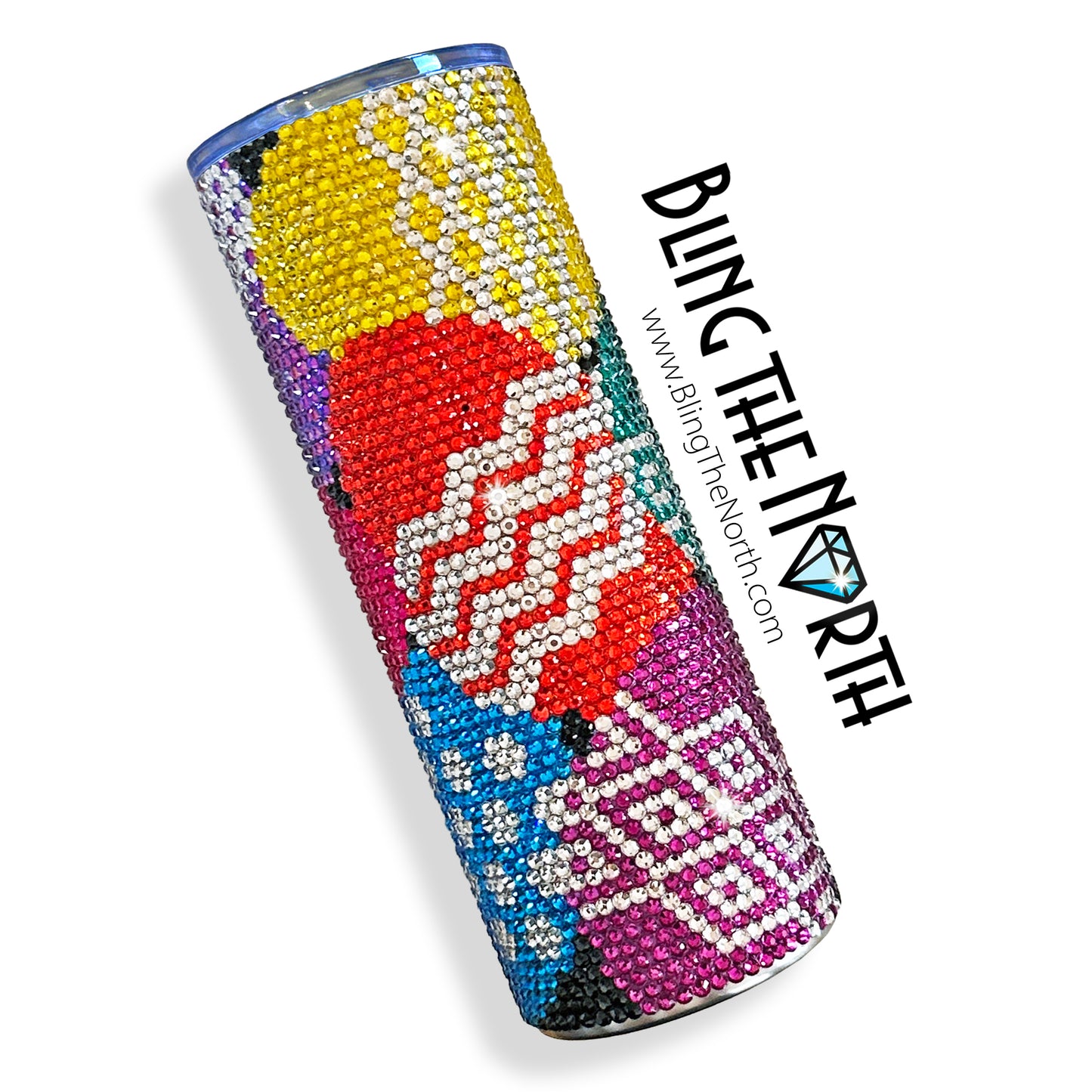 EASTER EGGS - BRIGHT Rhinestone Pattern Template | SS16 4mm - 20oz Skinny Straight Tumbler Design | PNG for Sublimation or Vinyl