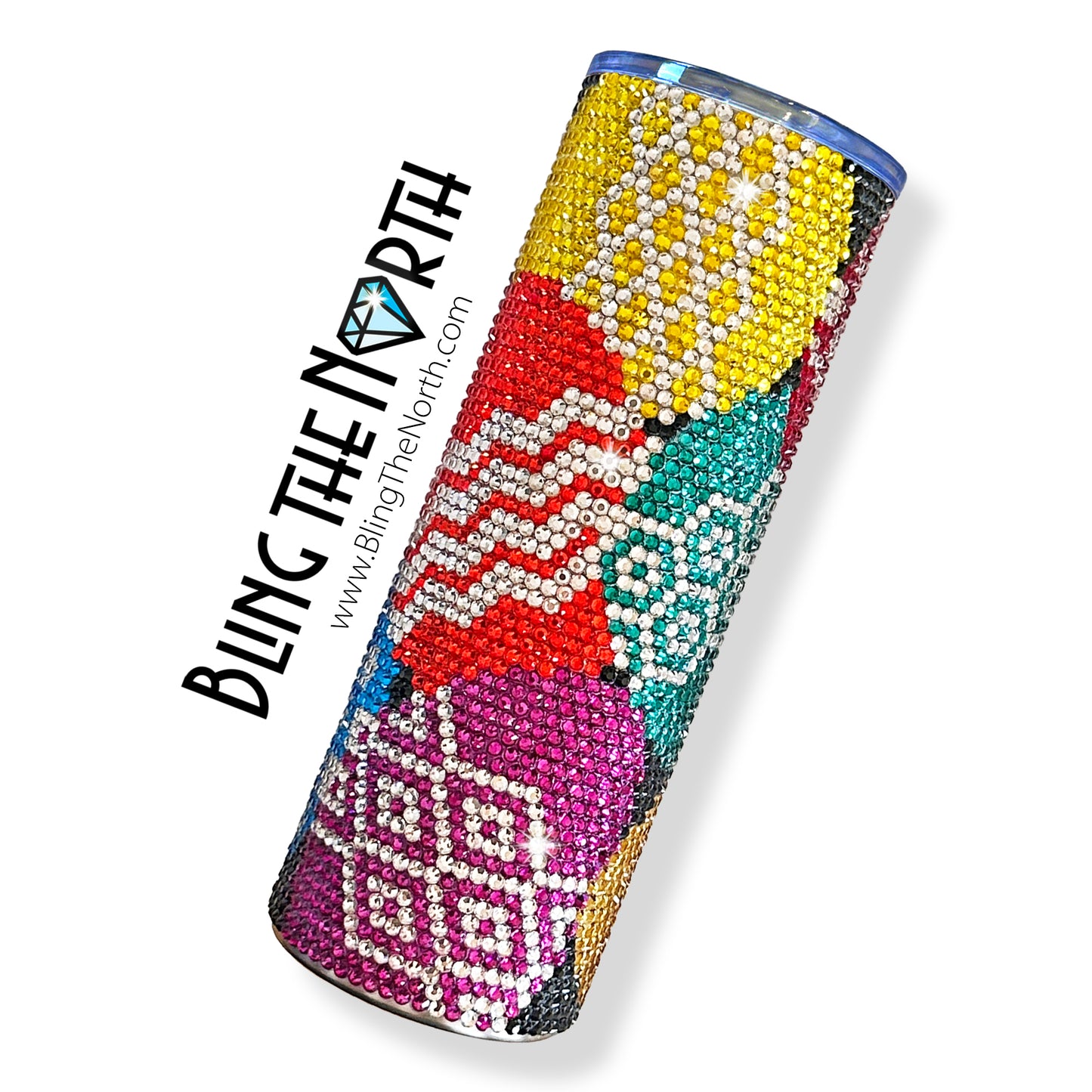 EASTER EGGS - BRIGHT Rhinestone Pattern Template | SS16 4mm - 20oz Skinny Straight Tumbler Design | PNG for Sublimation or Vinyl