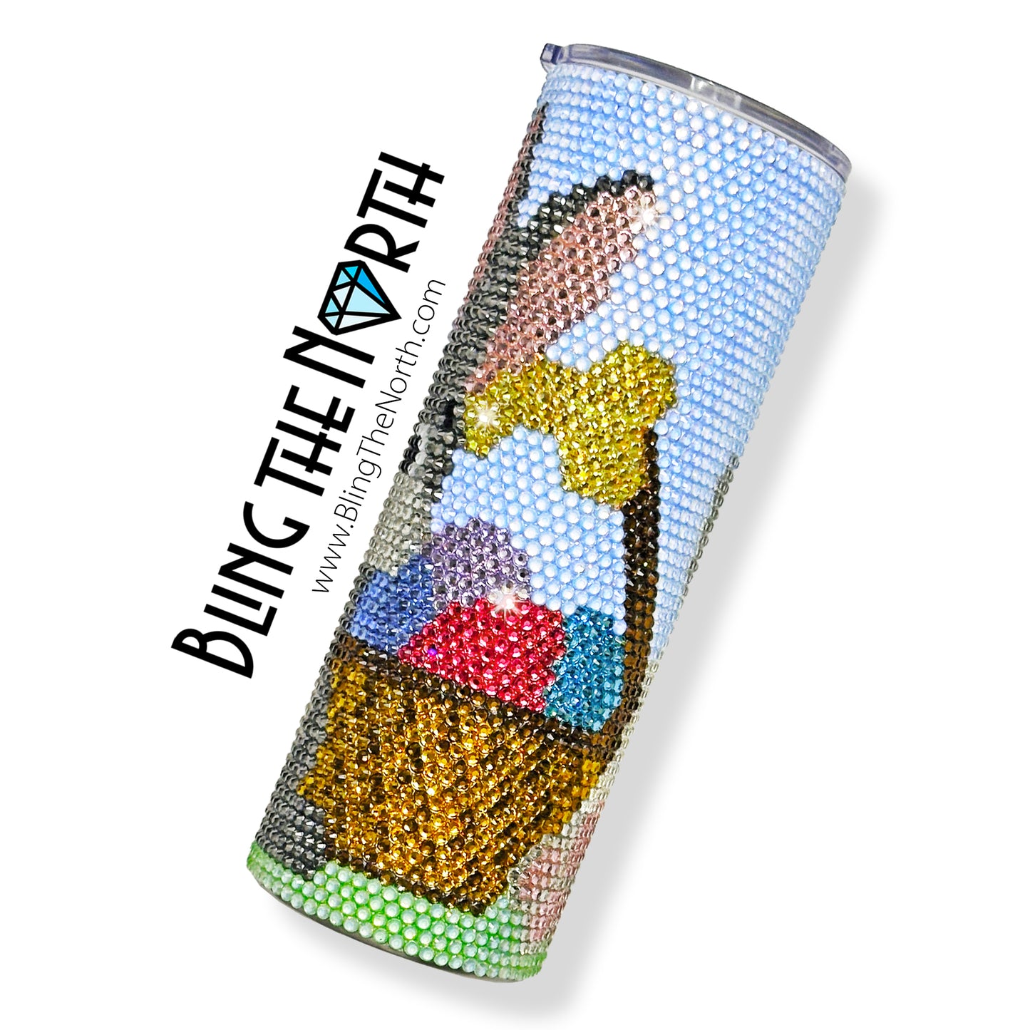 EASTER PARADE Rhinestone Pattern Template | SS16 4mm - 20oz Skinny Straight Tumbler Design | PNG for Sublimation or Vinyl