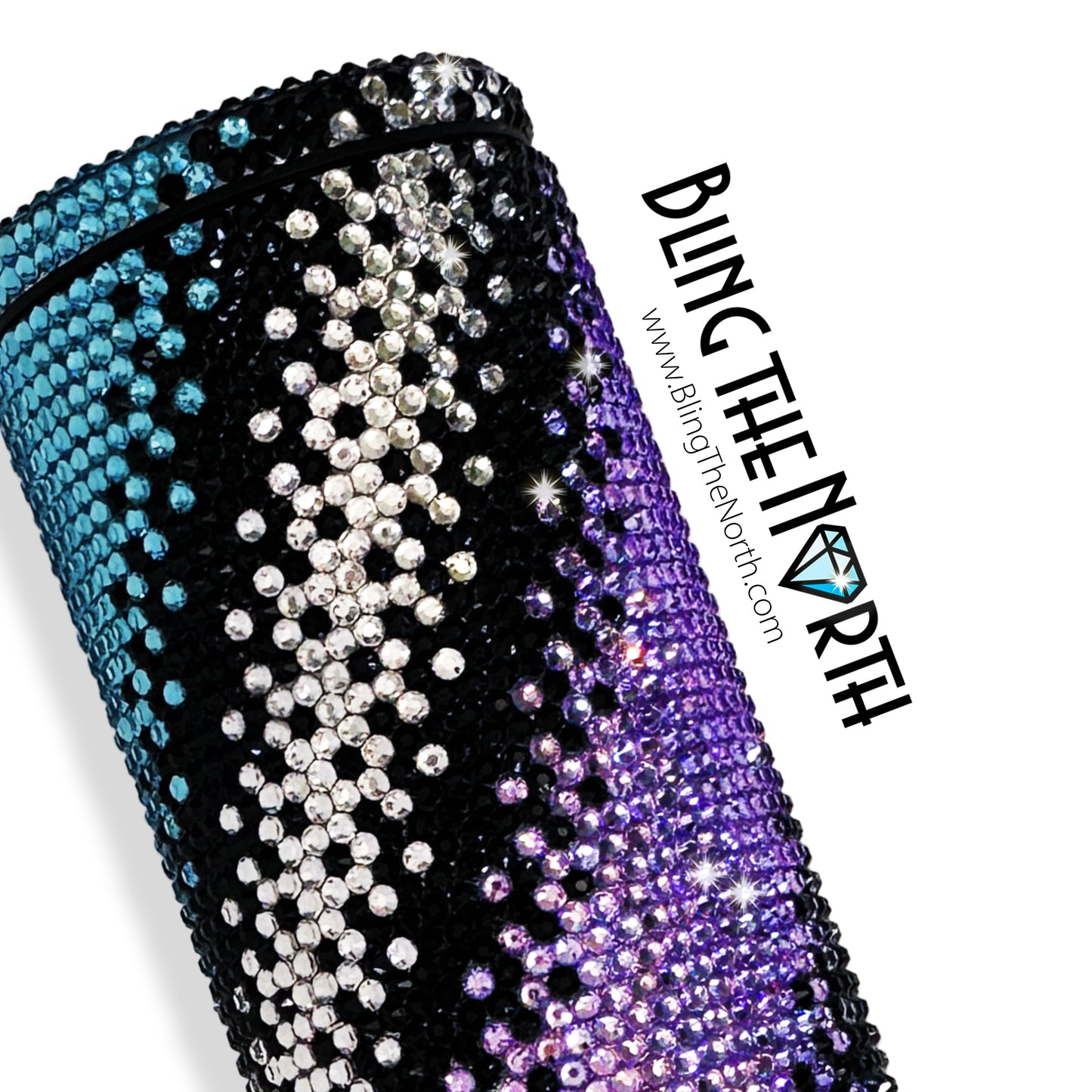 ELEGANT OMBRE Rhinestone Pattern Template | SS16 4mm - 20oz Skinny Straight Tumbler Design | PNG for Sublimation or Vinyl