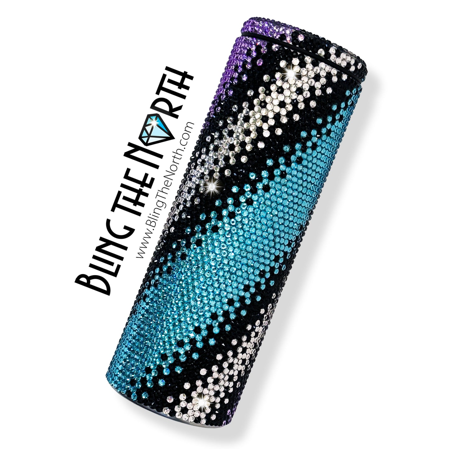ELEGANT OMBRE Rhinestone Pattern Template | SS16 4mm - 20oz Skinny Straight Tumbler Design | PNG for Sublimation or Vinyl