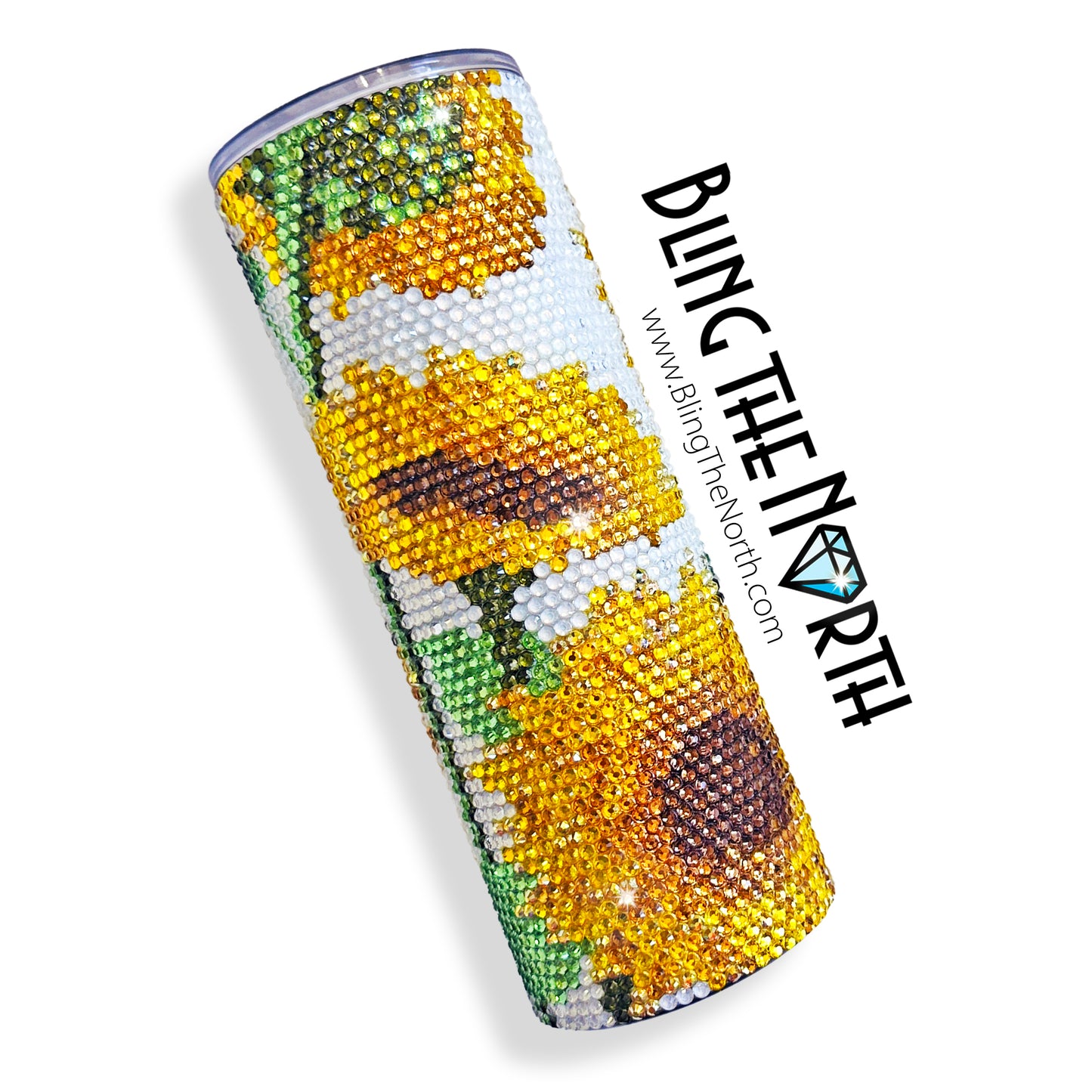 FALL SUNFLOWERS Rhinestone Pattern Template | SS16 4mm - 20oz Skinny Straight Tumbler Design | PNG for Sublimation or Vinyl