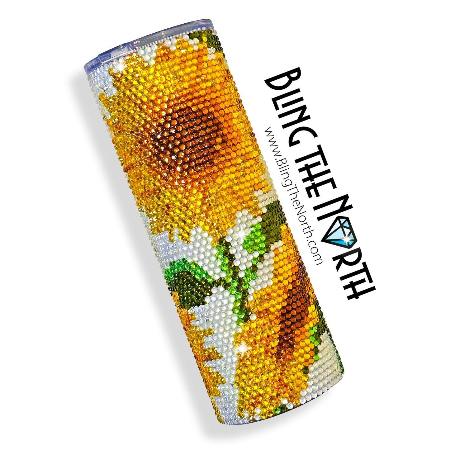 FALL SUNFLOWERS Rhinestone Pattern Template | SS16 4mm - 20oz Skinny Straight Tumbler Design | PNG for Sublimation or Vinyl