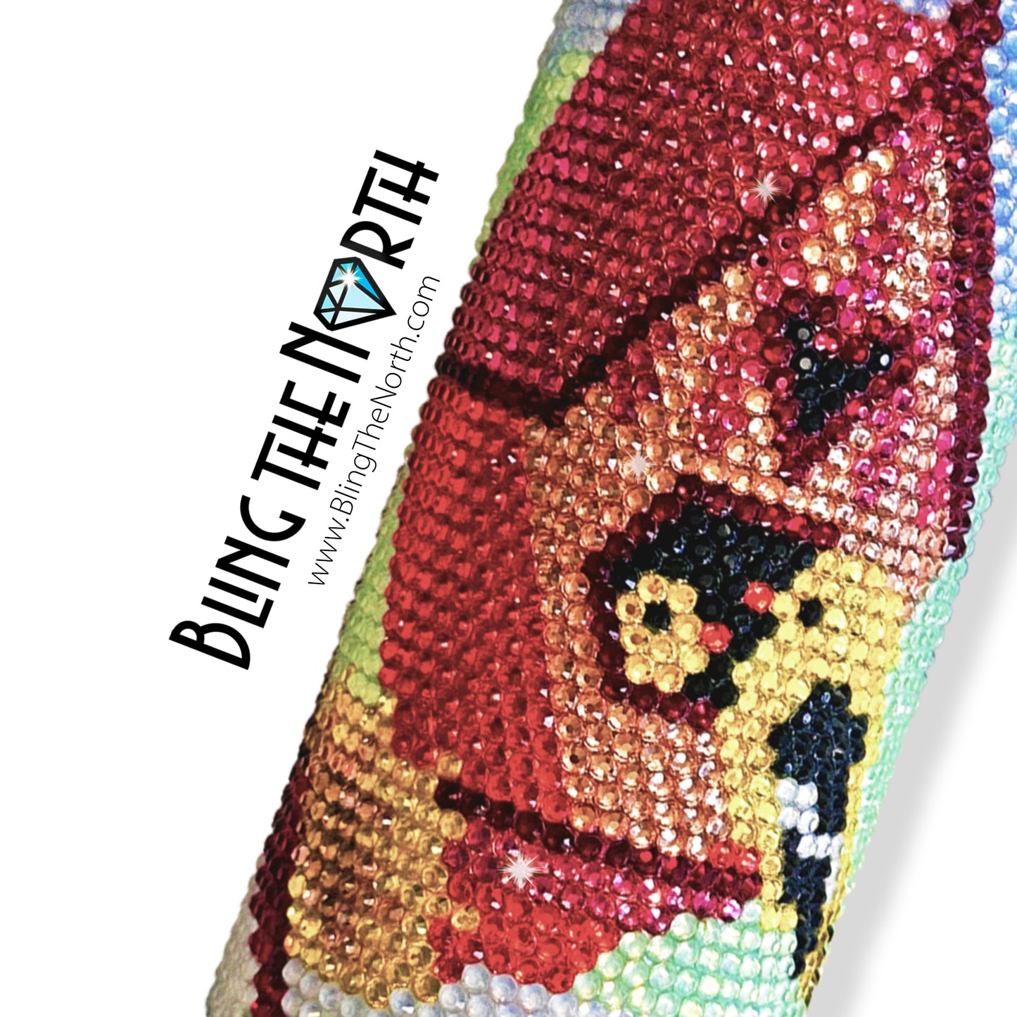 FEATHERED FRIENDS Rhinestone Pattern Template | SS16 4mm - 24oz Plump Straight Tumbler Design | PNG for Sublimation or Vinyl