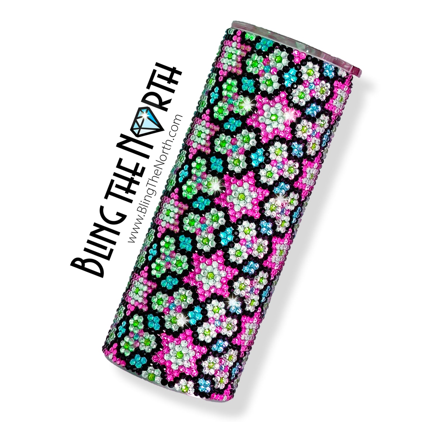 FIELD OF STARS Rhinestone Pattern Template | SS16 4mm - 16oz Plump Tumbler Design | PNG for Sublimation or Vinyl