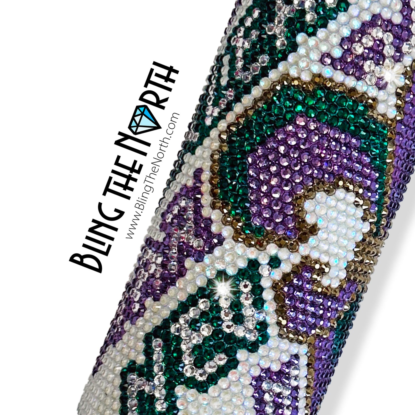 Mardi Gras FLEUR-DE-LIS Rhinestone Pattern Template | SS16 4mm - 20oz Skinny Straight Tumbler Design | PNG for Sublimation or Vinyl