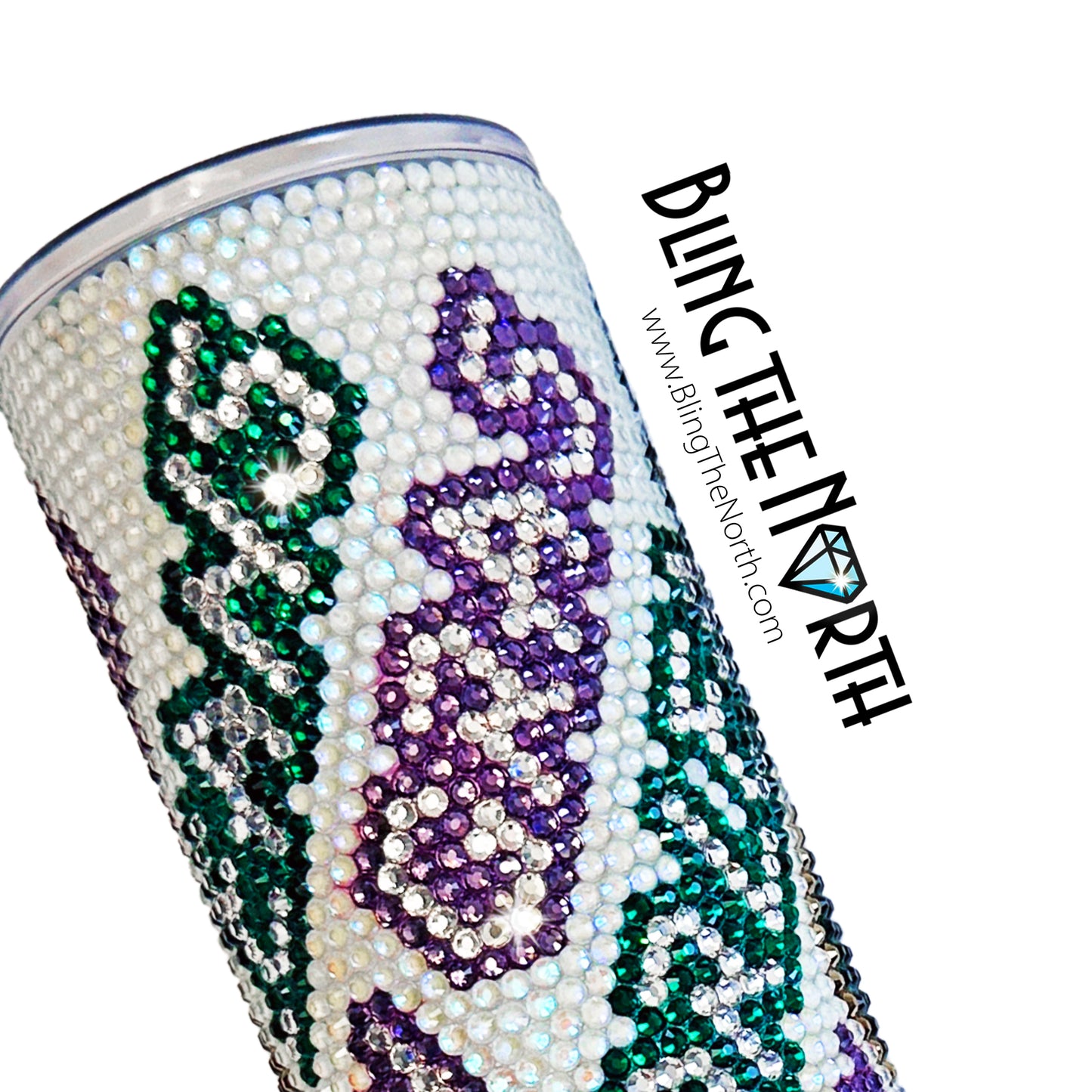 Mardi Gras FLEUR-DE-LIS Rhinestone Pattern Template | SS16 4mm - 20oz Skinny Straight Tumbler Design | PNG for Sublimation or Vinyl