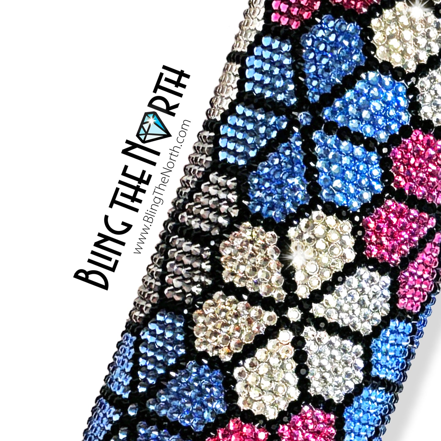 FLOWER POWER Rhinestone Tumbler | 24oz Plump Straight | Bling the North | Custom Bling Design | Glass Rhinestones | Straw Included