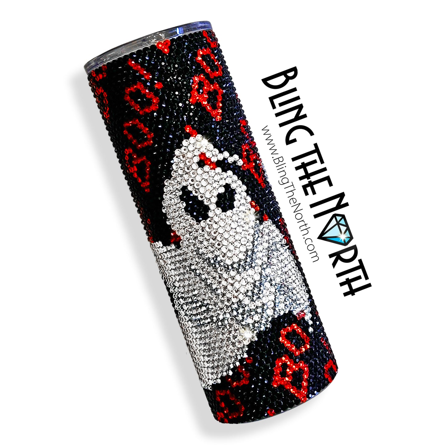 HALLOWEEN GHOSTS Rhinestone Pattern Template | SS16 4mm - 20oz Skinny Straight Tumbler Design | PNG for Sublimation or Vinyl