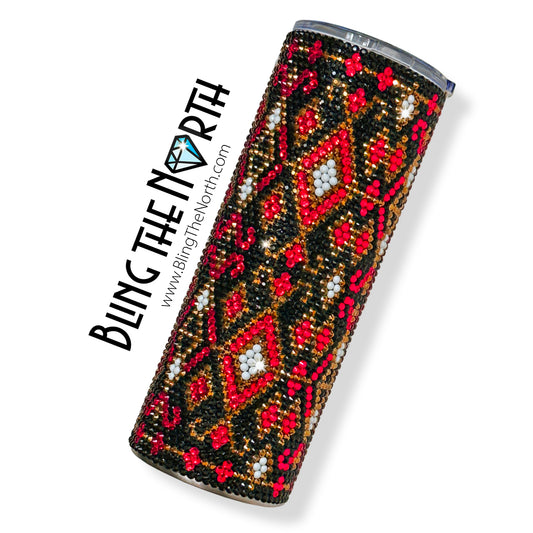 GILDED TAPESTRY Rhinestone Tumbler | 24oz Plump Straight | Bling the North | Custom Bling Design | Glass Rhinestones | Straw Included
