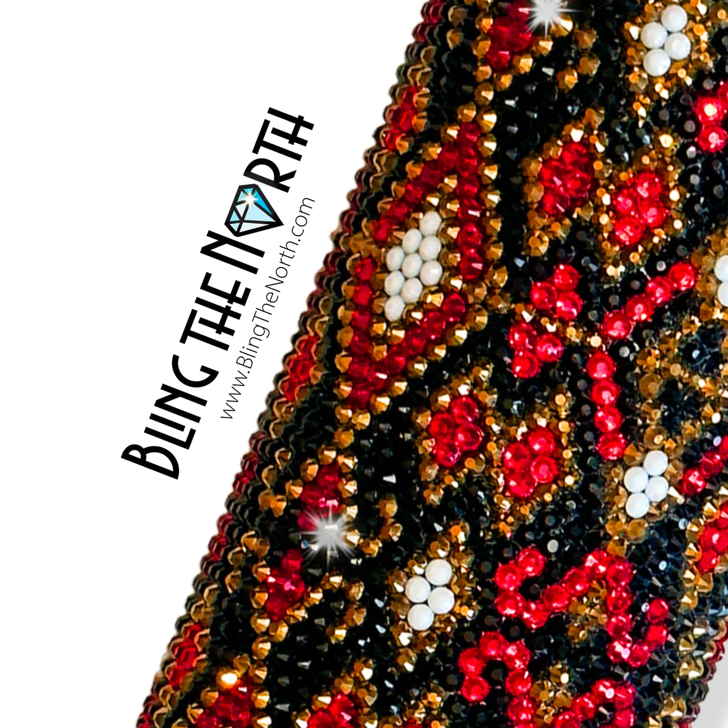 GILDED TAPESTRY Rhinestone Tumbler | 24oz Plump Straight | Bling the North | Custom Bling Design | Glass Rhinestones | Straw Included