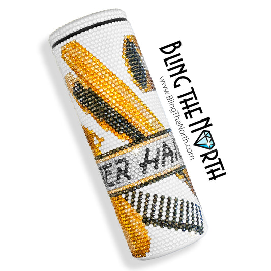 HAIR WHISPERER Bunny Rhinestone Tumbler | 20oz Slurp Straight | Bling the North | Custom Bling Design | Glass Rhinestones | Straw Included